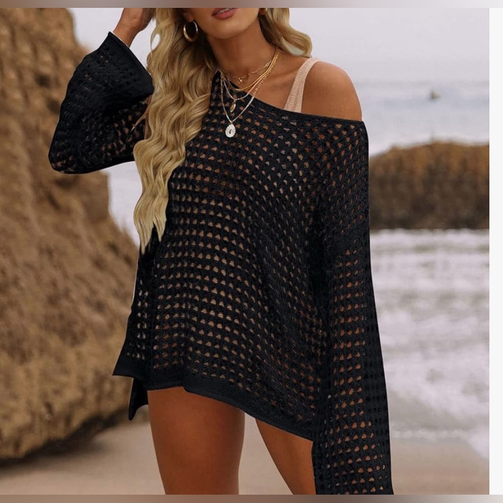 Women’s black Top/ bathing suit cover up